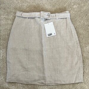 & other stories Los Angeles Atelier belted linen mini skirt